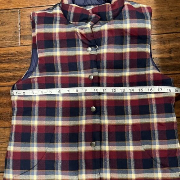 Mod-o-doc Women's Reversible Quilted Vest Navy / Plaid Flannel Size Small - Picture 8 of 8